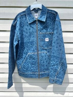 CLEAN Kacey x Lee size Medium Womens Denim Paisley Blue Jacket